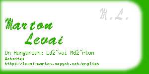 marton levai business card